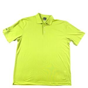Nike Golf Dri-Fit Polo Shirt Mens XL Yellow Green UV Protection Moisture Wicking